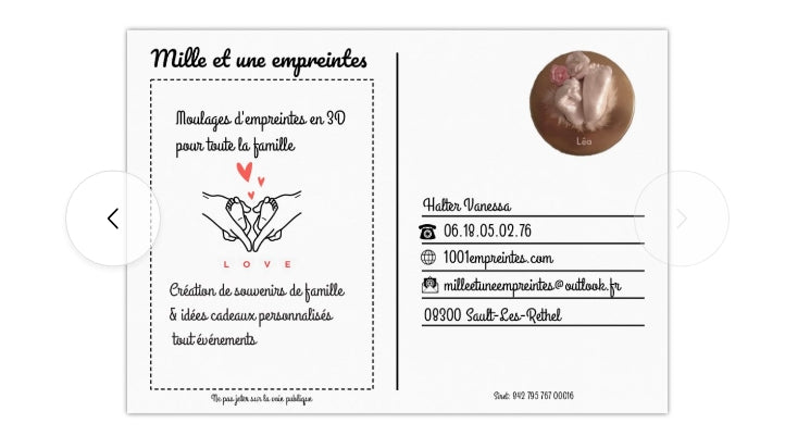 Carte cadeau/bon d'achat 1001 empreintes